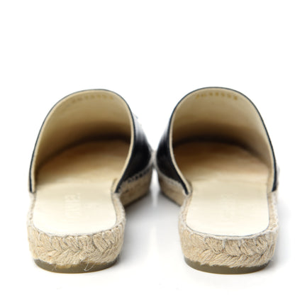 Chanel Iridescent Goatskin Patent CC Espadrille Mules 36 Black 7 of 11