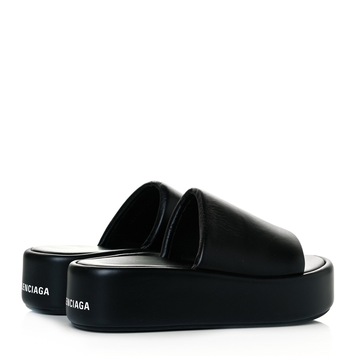 Balenciaga Smooth Nappa Logo Rise Platform Sandals 38 Black White 4 of 8