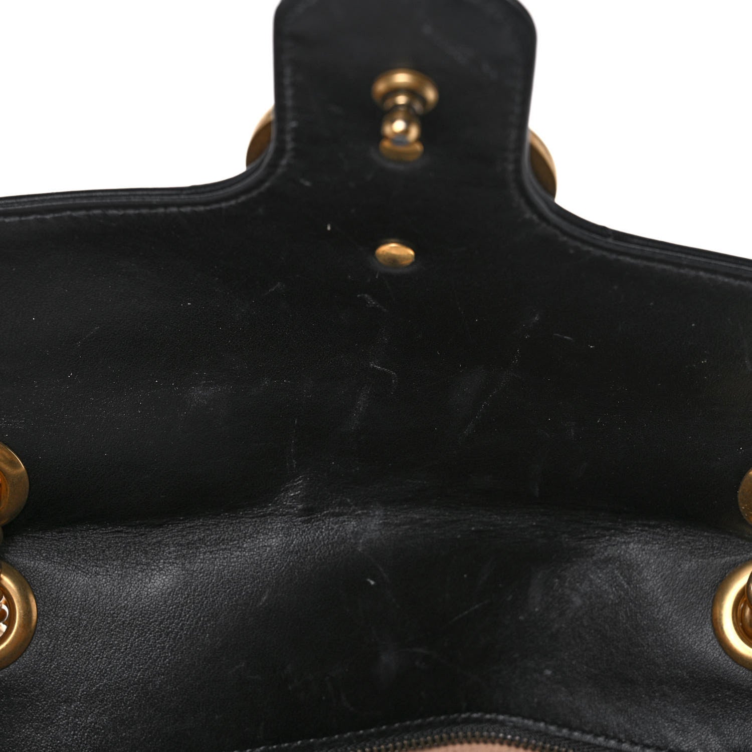 Gucci Calfskin Matelasse Small GG Marmont Shoulder Bag Black 11 of 12