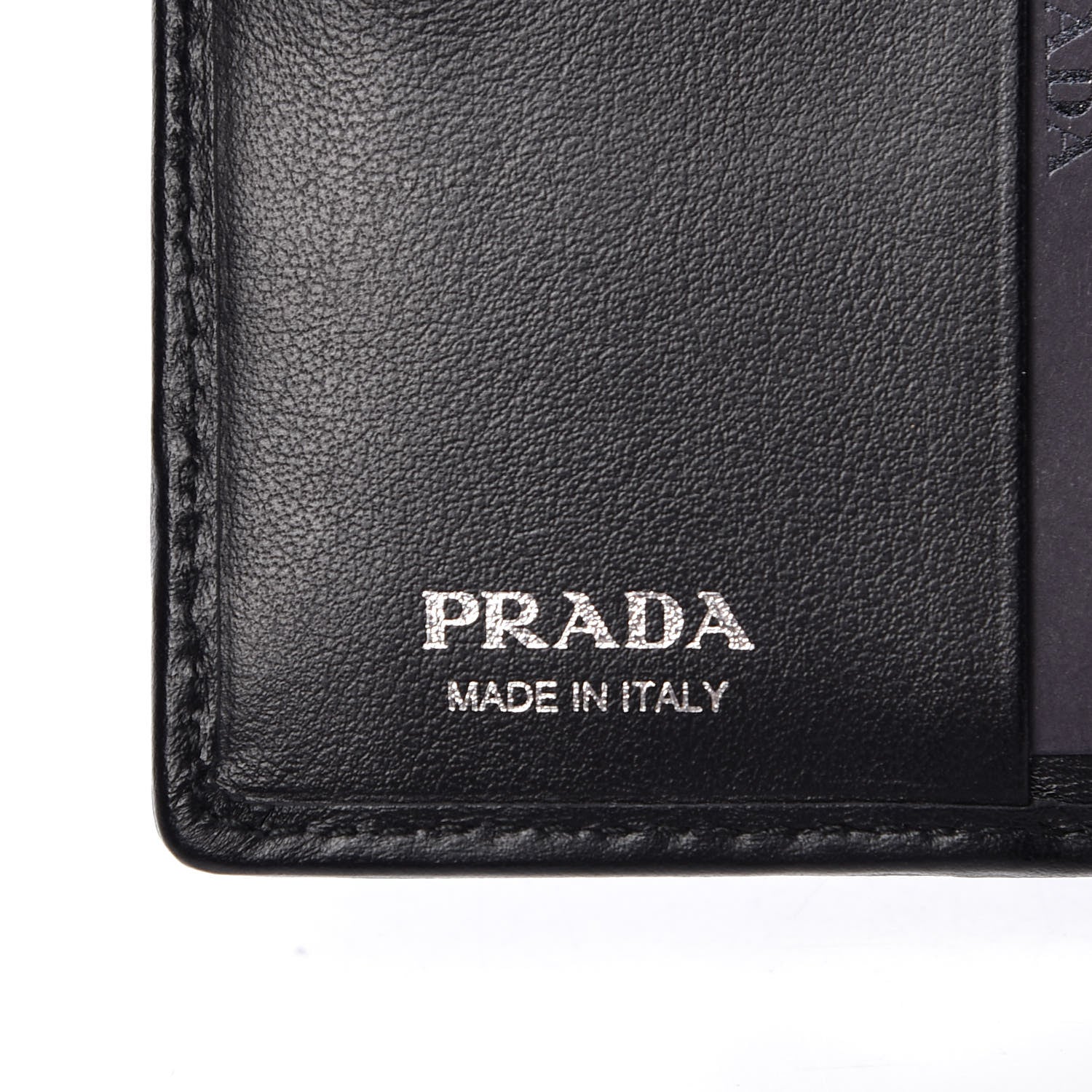 Prada Soft Calfskin Impunture Diagramme Wallet Black 6 of 10