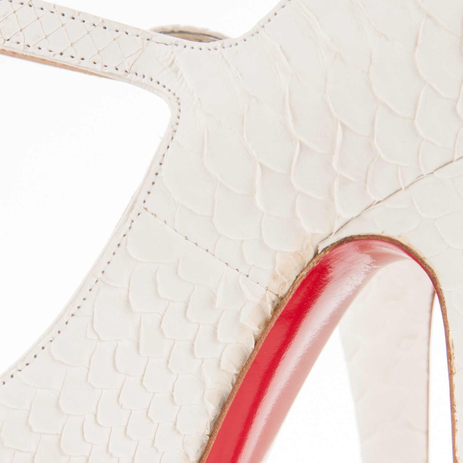 Christian Louboutin Matte Python Lady Highness 160 Pumps 36.5 White 6 of 8