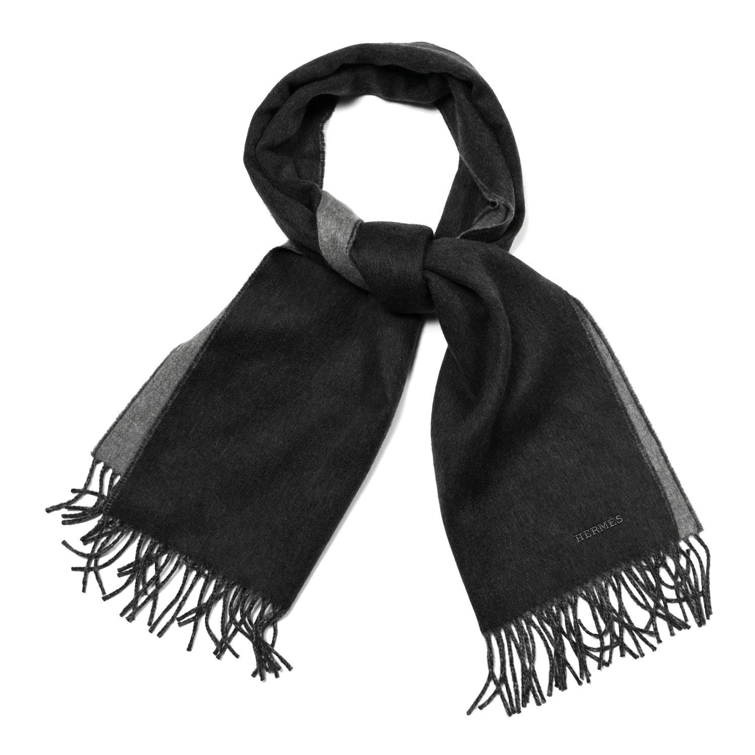 Hermes Cashmere Fringe Double Face Scarf 4 of 4