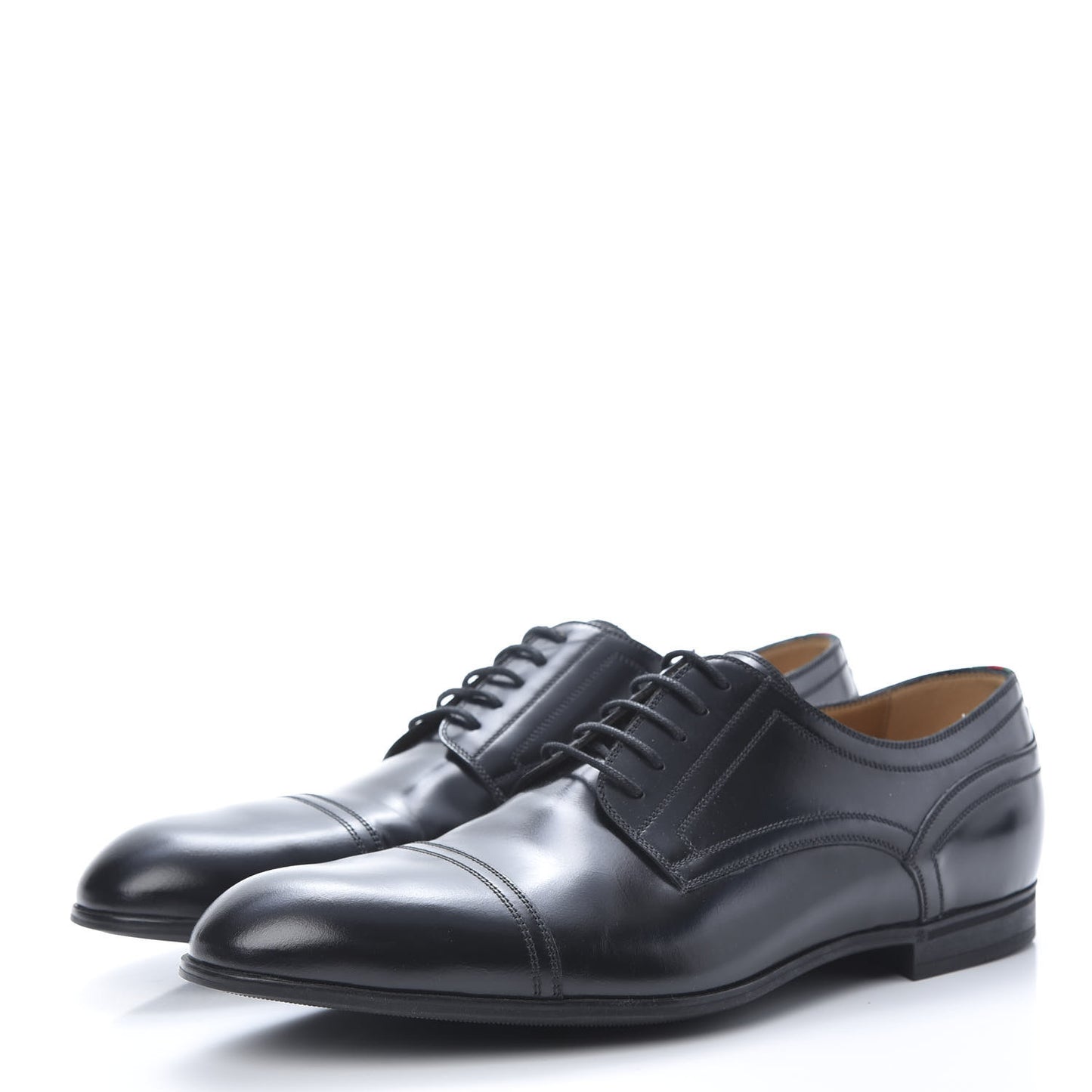 Calfskin Mens Captoe Derby Loafers 9 Black