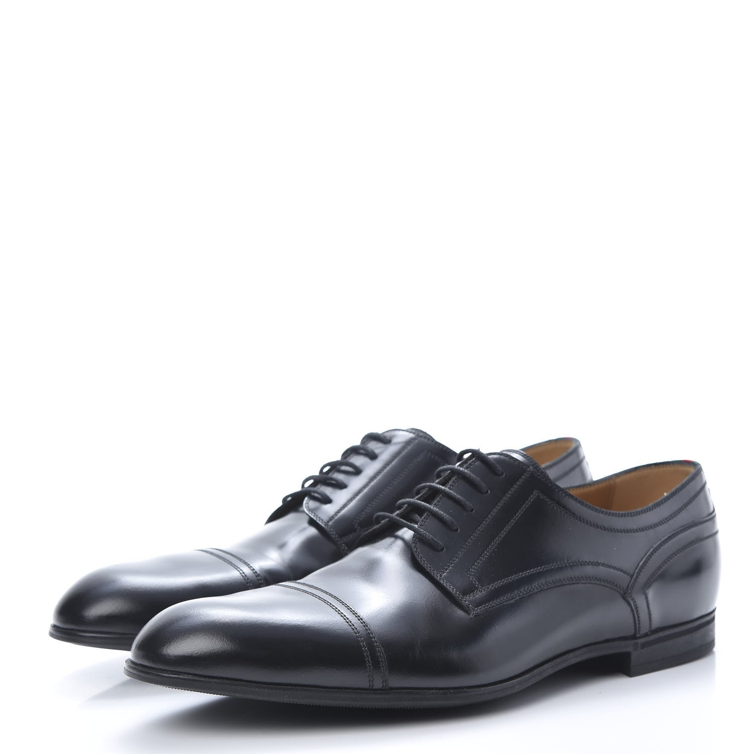 Gucci Calfskin Mens Captoe Derby Loafers 9 Black 3 of 9