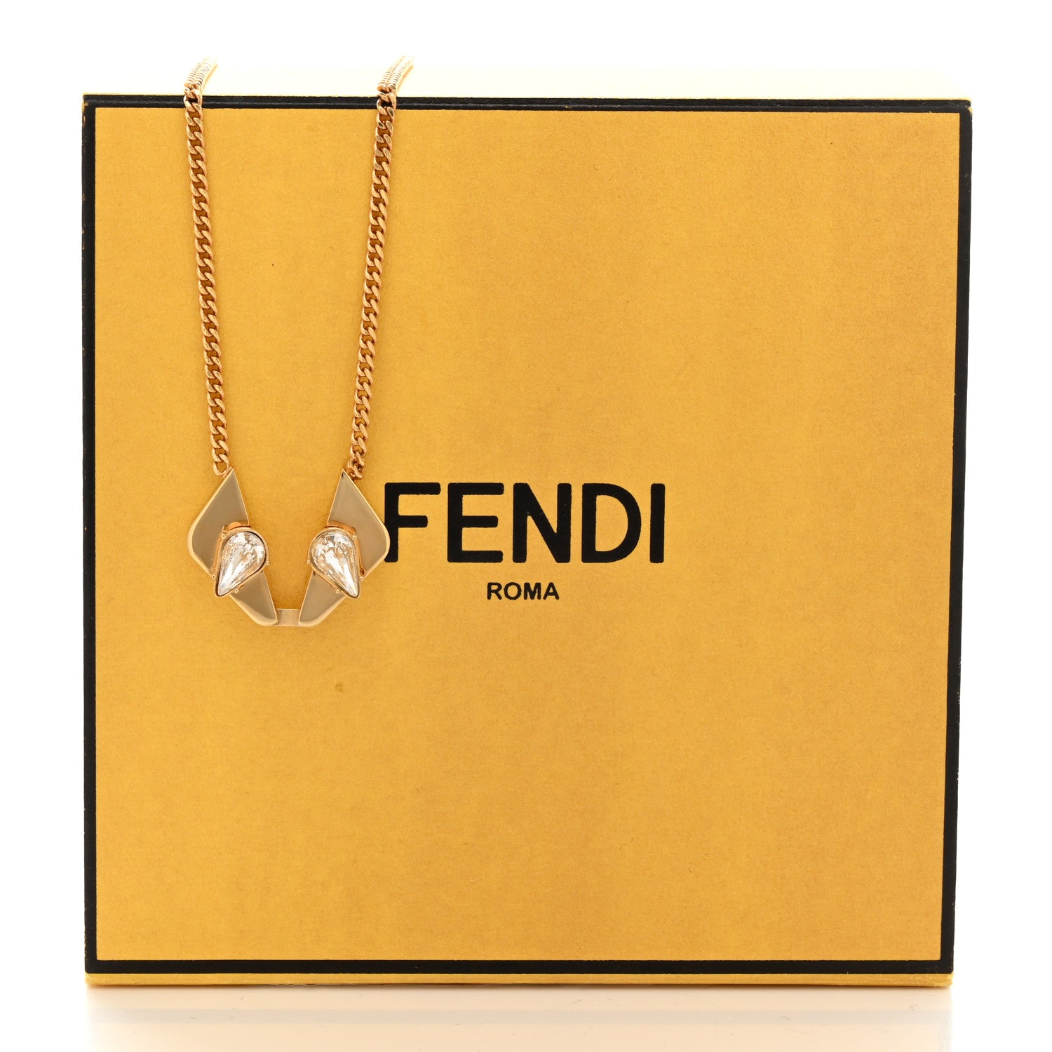 Fendi Metal Monster Eye Necklace Gold 6 of 6