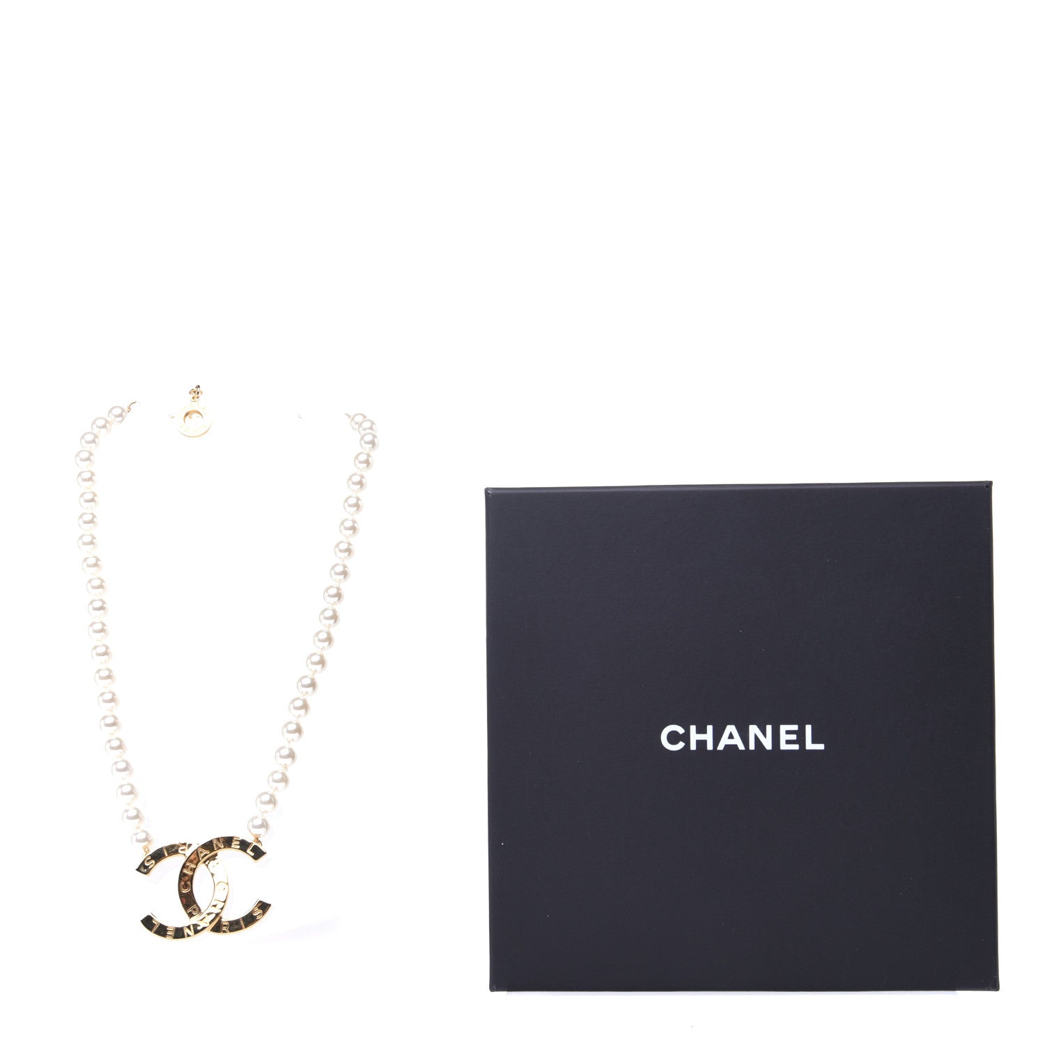 Chanel Pearl CC Paris Button Short Necklace Gold 12 of 12