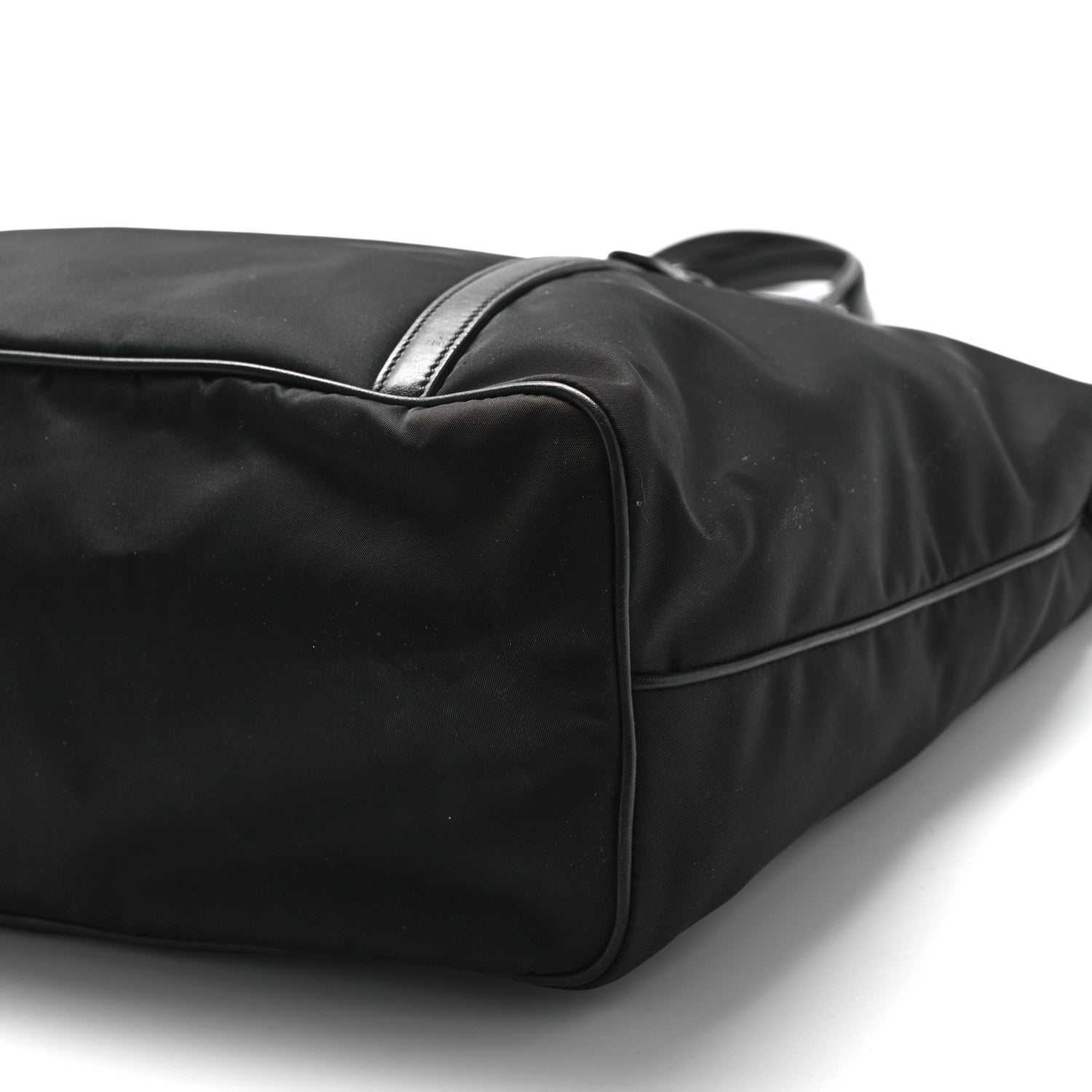 Prada Tessuto Nylon Calfskin Shopping Tote Black 8 of 8