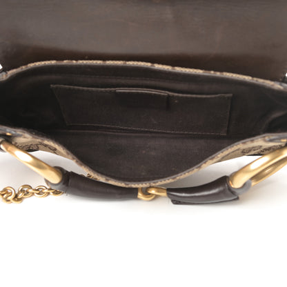 Gucci Monogram Studded Horsebit Clutch Dark Brown 5 of 15