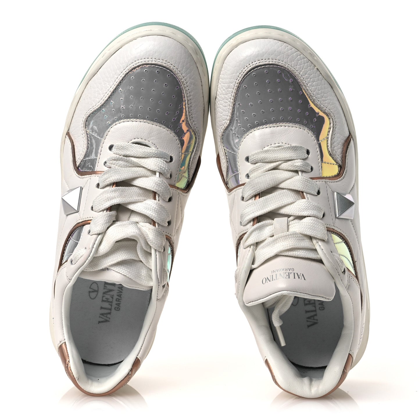 Nappa Metallic One Stud Low Top Sneakers 37 White