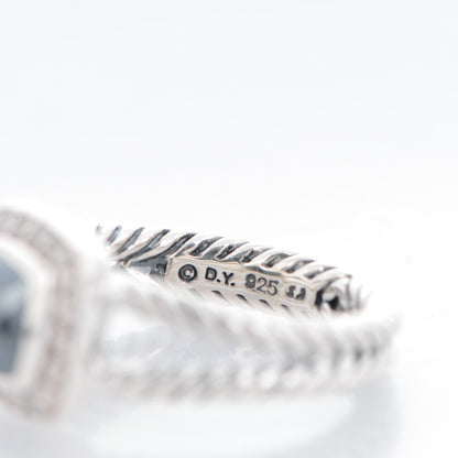 David Yurman Sterling Silver Diamond Hematine 7mm Petite Albion Ring 54 7 4 of 4