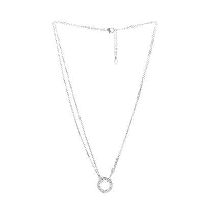 Cartier 18K White Gold 2 Diamond LOVE Necklace 3 of 4