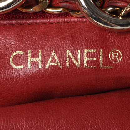 Chanel Lambskin Quilted Drawstring Bucket Bag Red 7 of 13