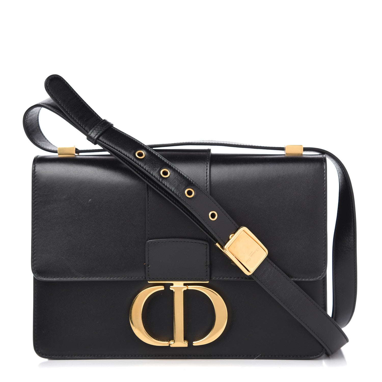 Christian Dior Smooth Calfskin 30 Montaigne Flap Bag Black 1 of 9