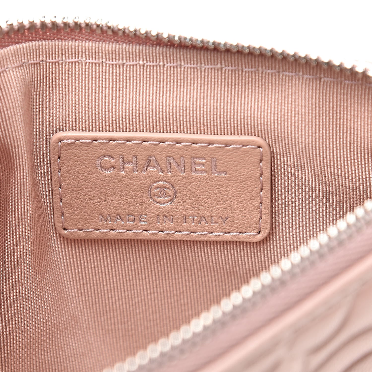 Chanel Goatskin Camellia Embossed Cosmetic Pouch Light Pink 6 of 8