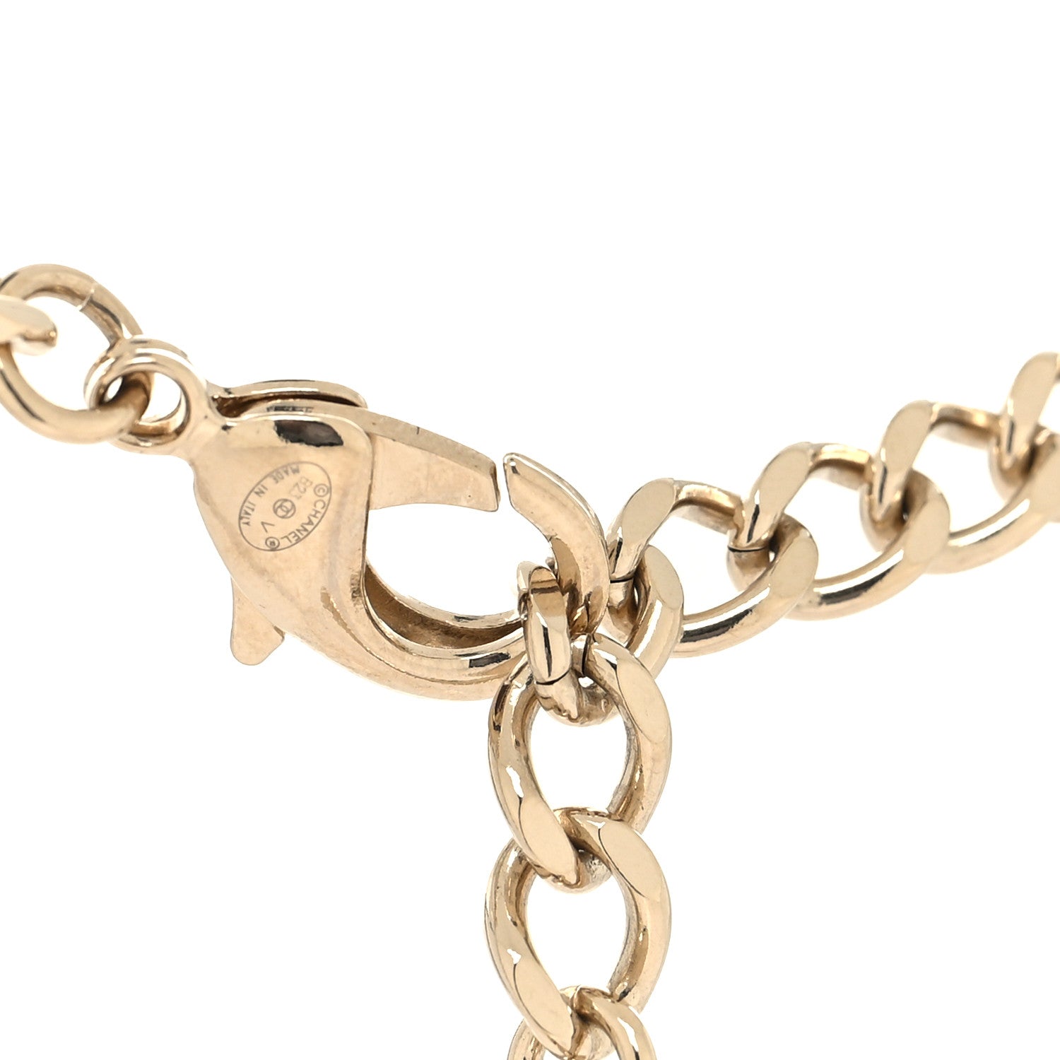 Chanel Crystal Chain CC Link Choker Gold Silver 4 of 5