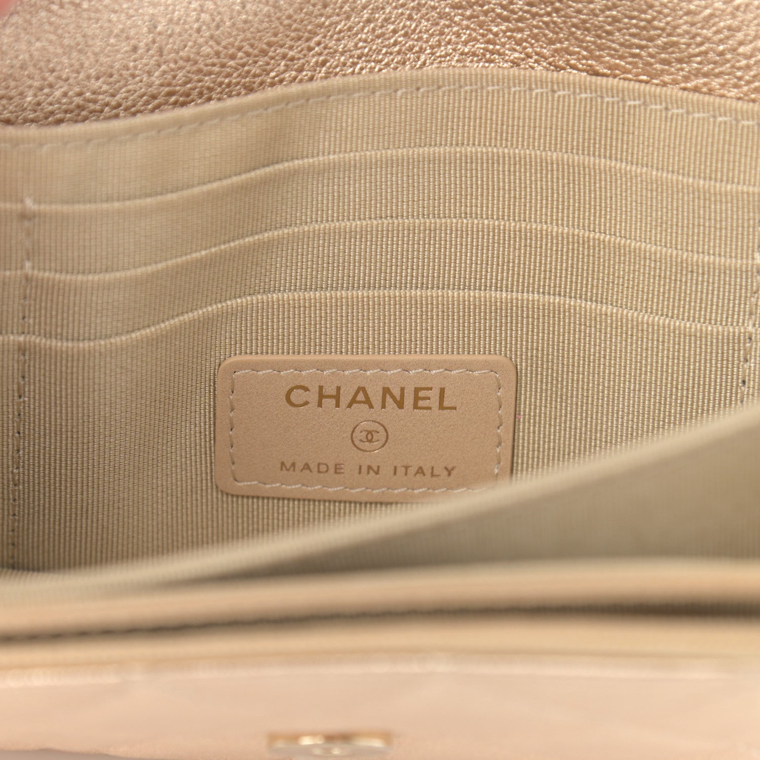 Chanel Metallic Lambskin Quilted Mini Wallet On Chain WOC Gold 6 of 11