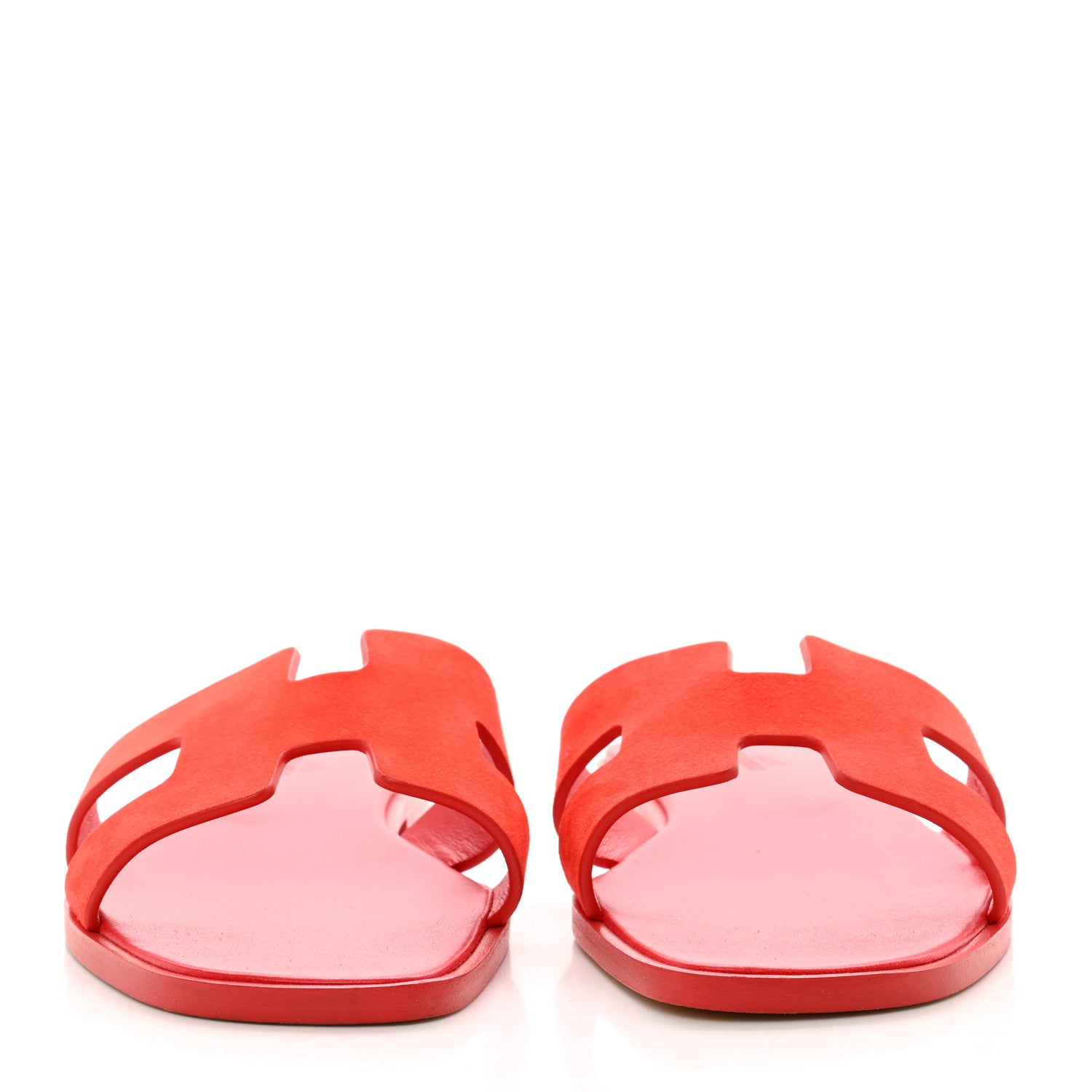 Hermes Suede Goatskin Oran Sandals 39.5 Rouge Grenadine 2 of 8