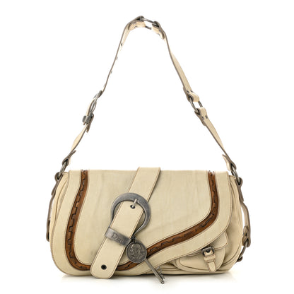 Christian Dior Calfskin Medium Gaucho Double Saddle Bag Ivory 1 of 11