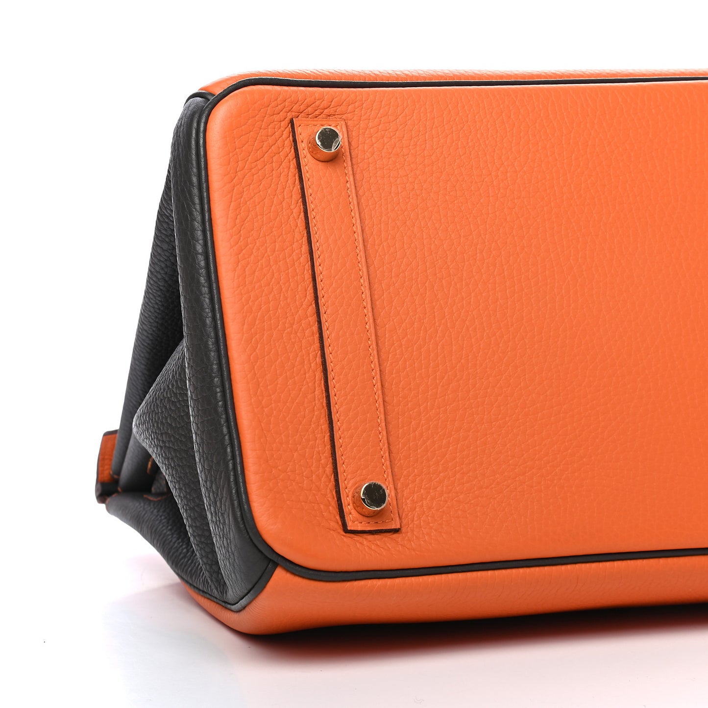 Togo Bi Color Horseshoe Birkin 35 Orange Graphite