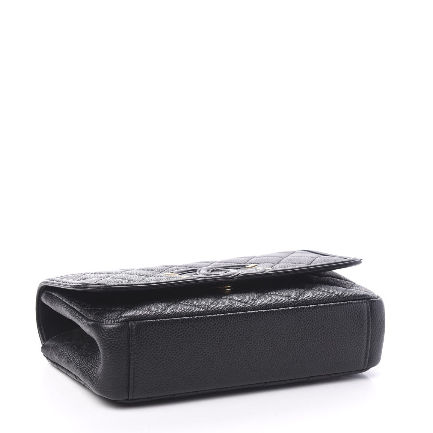 Caviar Quilted Small CC Filigree Flap Black