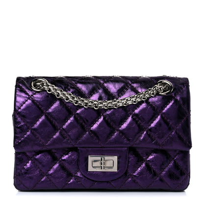 Chanel Metallic Calfskin Quilted 2.55 Reissue 224 Flap Purple 1 of 9
