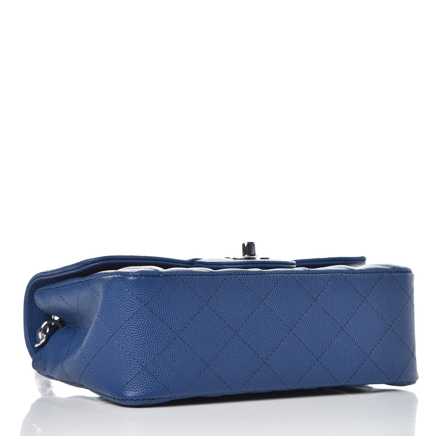 Caviar Quilted Mini Rectangular Flap Dark Blue