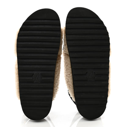Louis Vuitton Shearling Calfskin Paseo Flat Comfort Sandal 40 Beige 5 of 8
