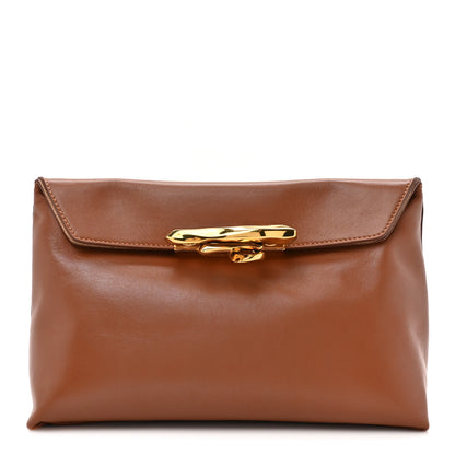 Alexander McQueen Nappa Skull Four Ring Altona Top Sculptural Pouch Brown 1 of 12