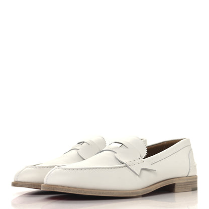 Christian Louboutin Calfskin Mens Penny Flat Loafers 43 White 4 of 9