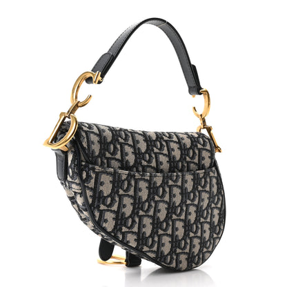Christian Dior Oblique Mini Saddle Bag Blue 5 of 19