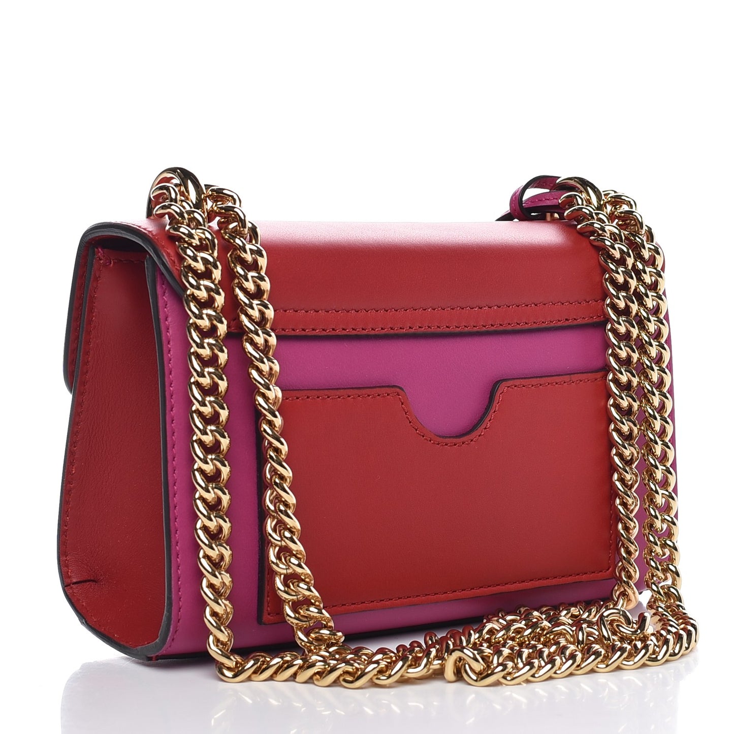 Calfskin Small Padlock Shoulder Bag New Rosette Hibiscus Red