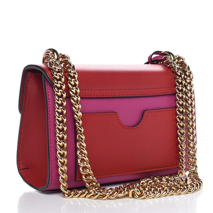 Gucci Calfskin Small Padlock Shoulder Bag New Rosette Hibiscus Red 3 of 8