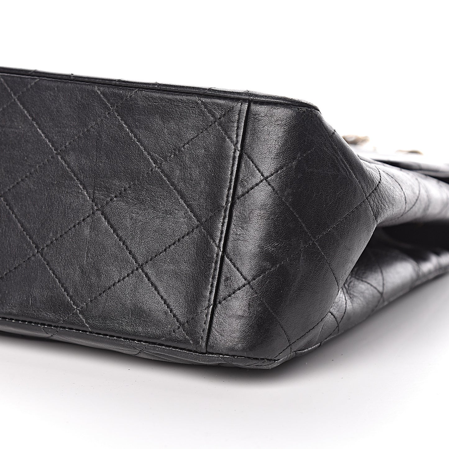 Lambskin Quilted XL Jumbo Single Flap Black