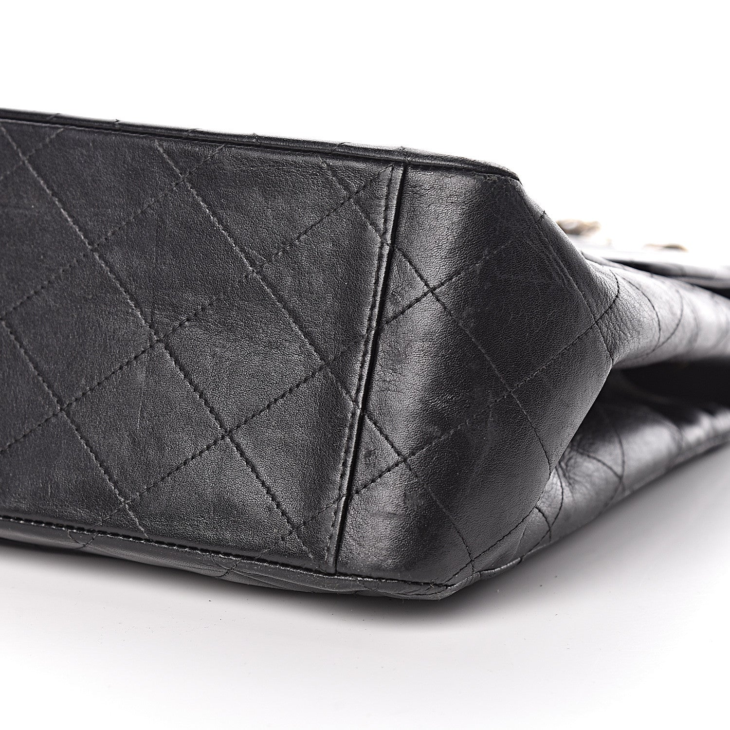 Chanel Lambskin Quilted XL Jumbo Single Flap Black 9 of 11