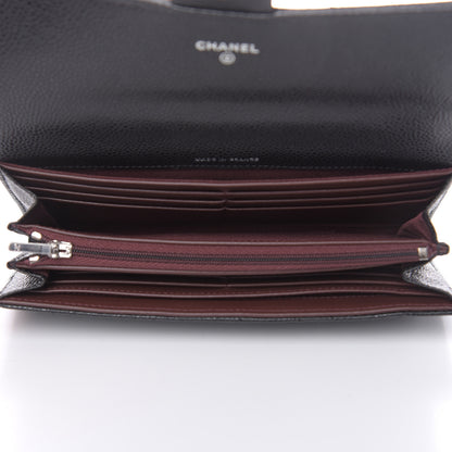 Chanel Caviar Quilted Large Gusset Flap Wallet Black 5 of 9