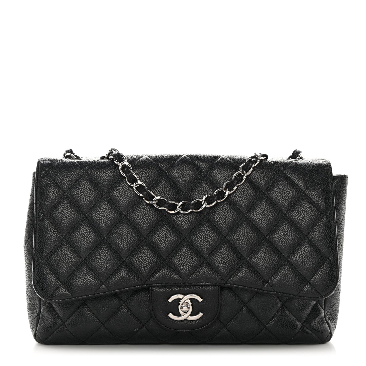 Caviar Quilted Jumbo Single Flap Black