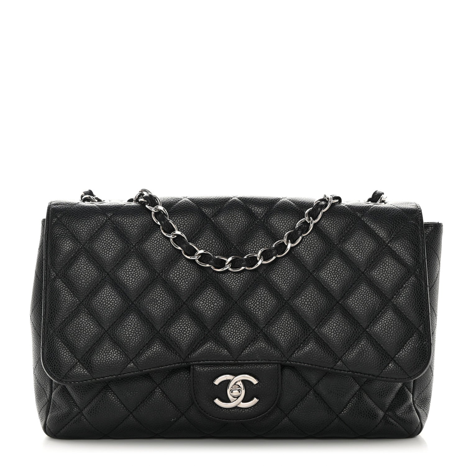 Chanel Caviar Quilted Jumbo Single Flap Black 1 of 18