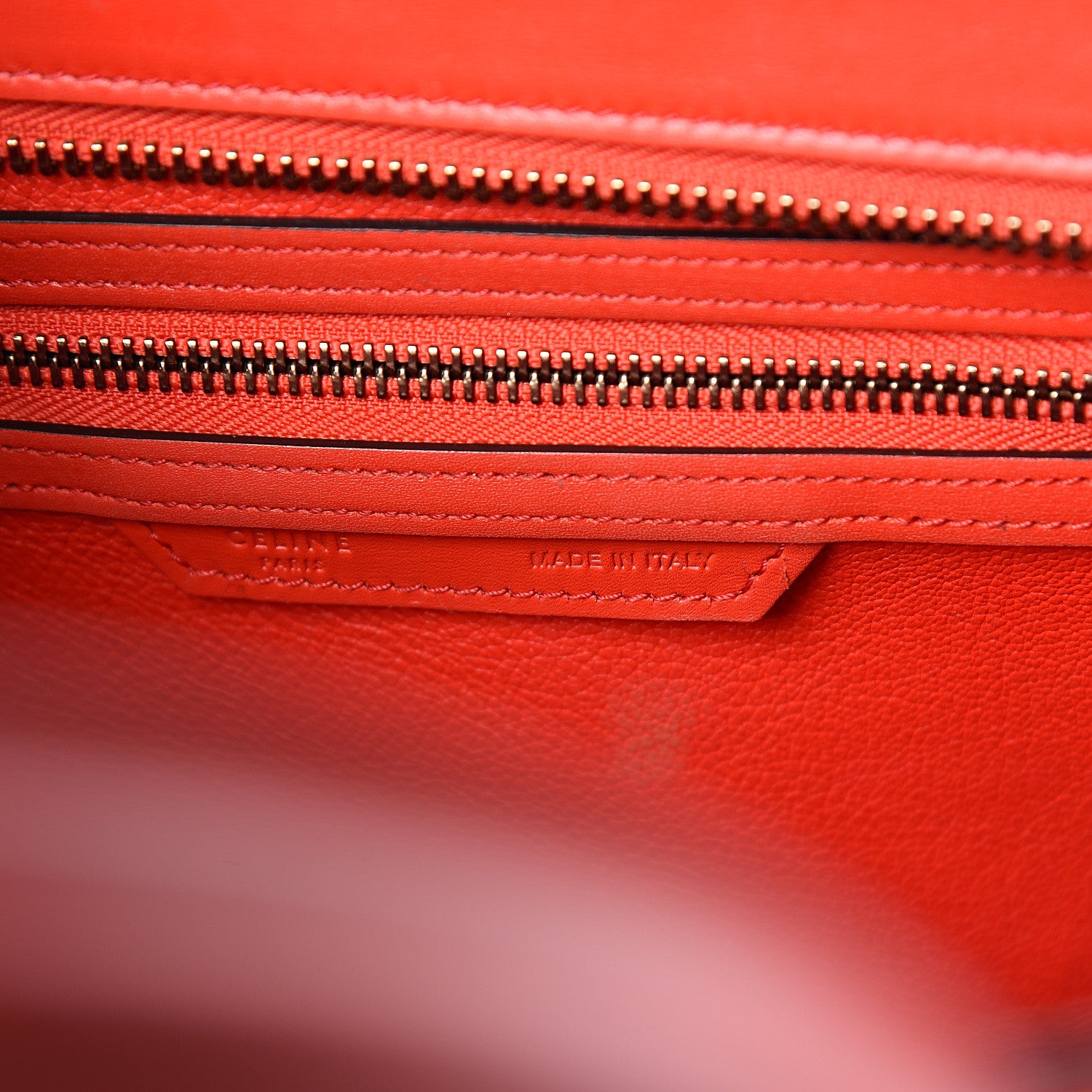 Celine Smooth Calfskin Micro Luggage Vermillion 5 of 11