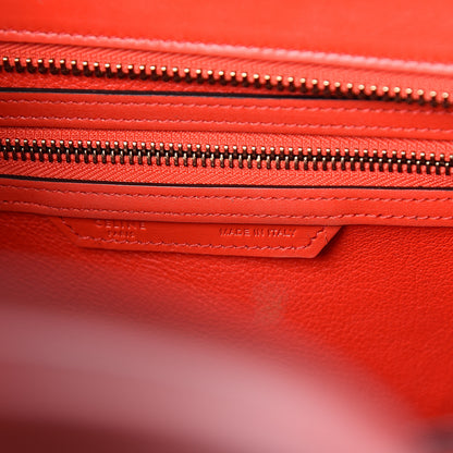 Celine Smooth Calfskin Micro Luggage Vermillion 5 of 11
