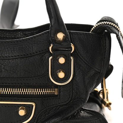 Balenciaga Chevre Gold Metallic Edge Hardware Mini City Black 11 of 14