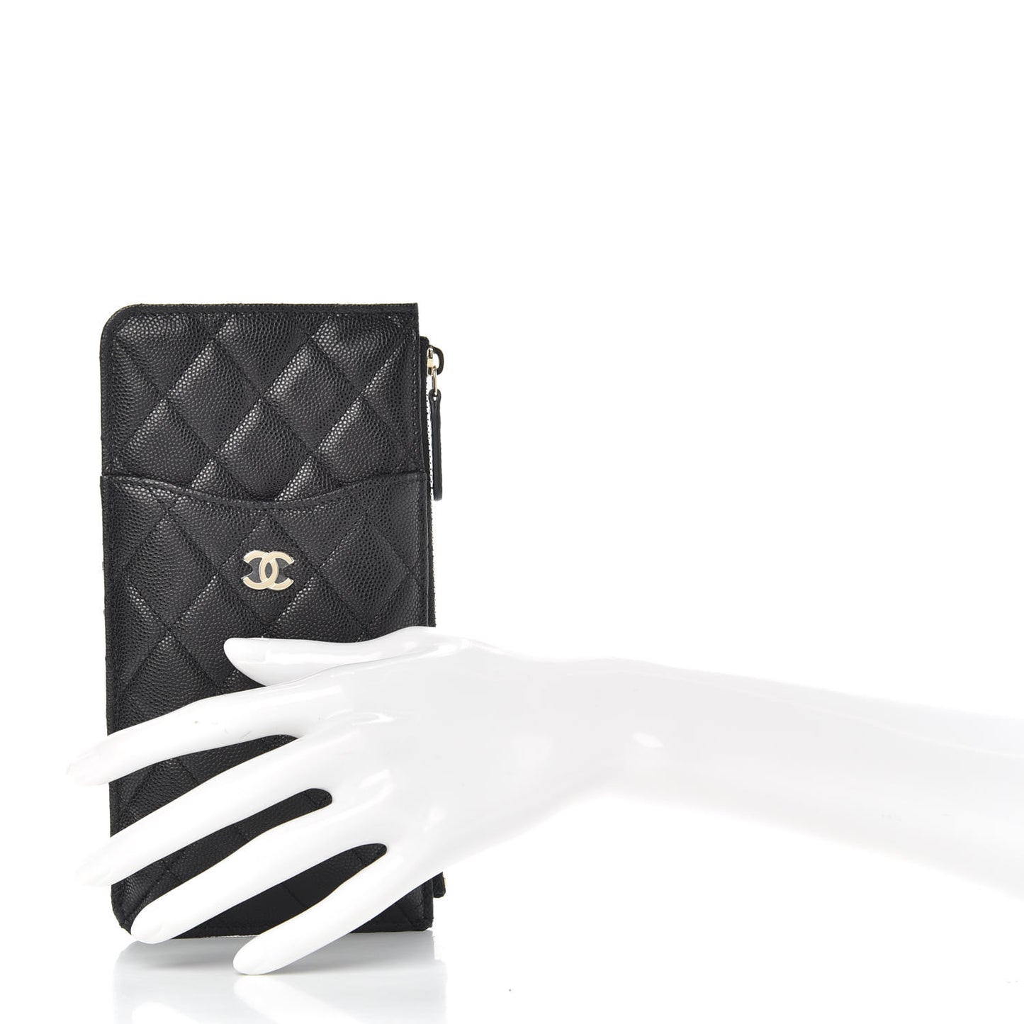 Caviar Quilted Classic iPhone Pouch Black