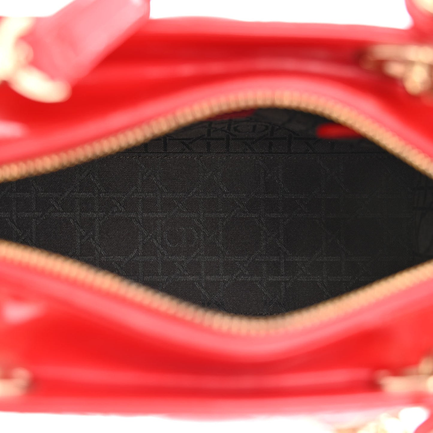 Patent Cannage Medium Lady Dior Red