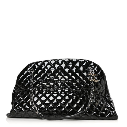 Chanel Patent Quilted Maxi Just Mademoiselle Bowling Bag Black 1 of 13