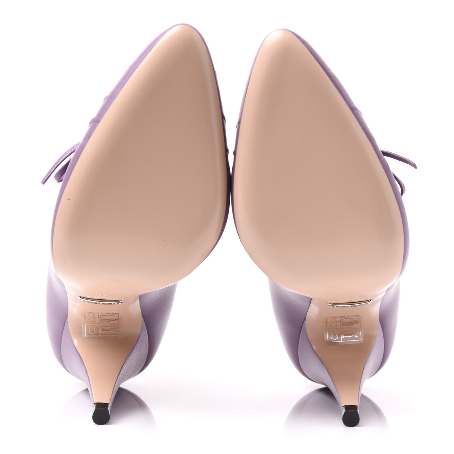 Nappa Bow High Heel Pumps 36 New Lavender