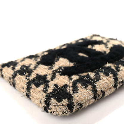 Chanel Tweed Shearling Quilted Chanel Cosmetic Pouch Beige Black 8 of 9