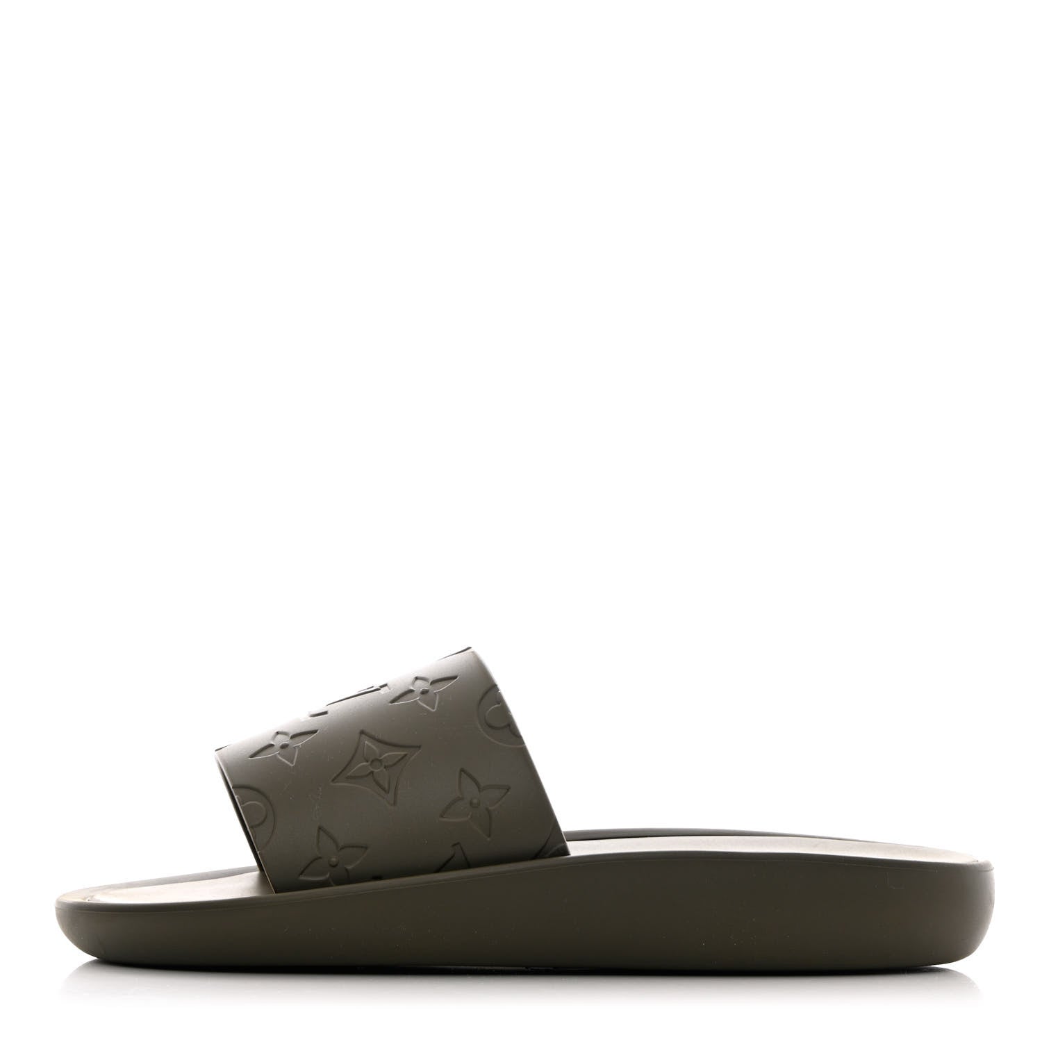 Louis Vuitton Rubber Monogram Embossed Sunbath Flat Mule 38 Kaki 1 of 10