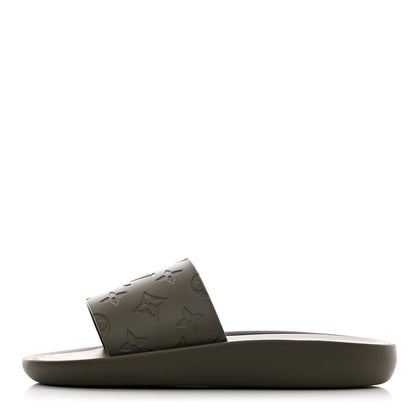 Louis Vuitton Rubber Monogram Embossed Sunbath Flat Mule 38 Kaki 1 of 10