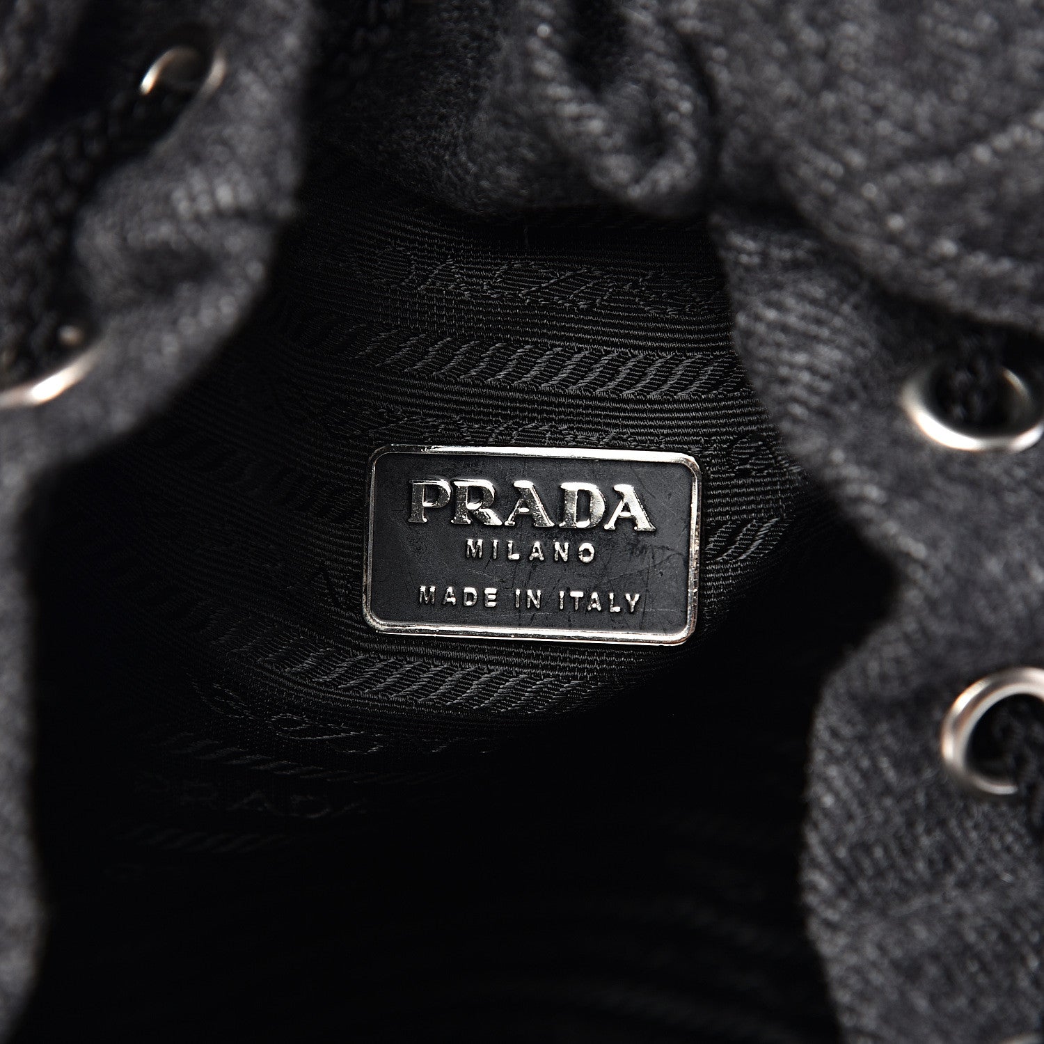 Prada Wool Single Buckle Backpack Grey 5 of 8