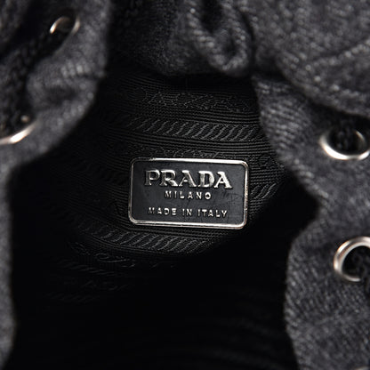 Prada Wool Single Buckle Backpack Grey 5 of 8