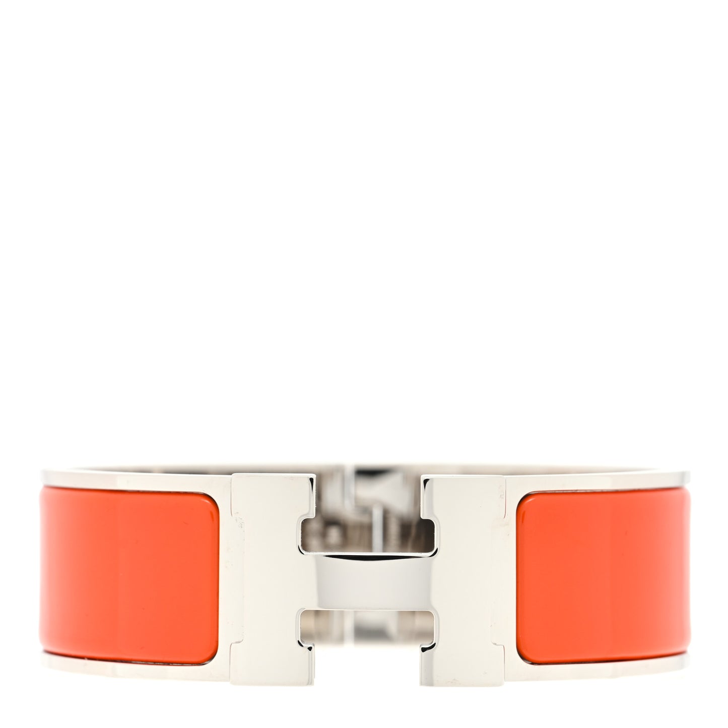 Enamel Wide Clic Clac H Bracelet GM Orange